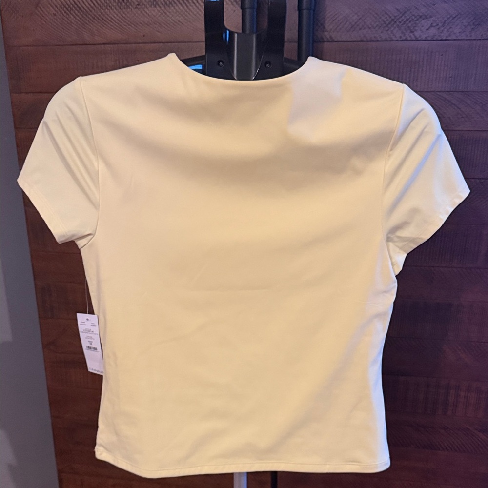 White House Black Market Forme Stretch Short Sleeve Crewneck Tee in Yellow - Picture 3 of 7
